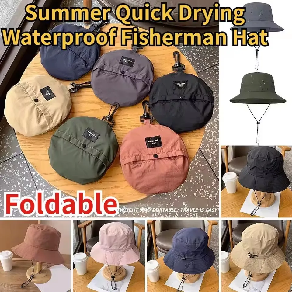 1pc criativo dobrável de secagem rápida bonés de pescador para unisex verão ao ar livre proteção solar panamá chapéus caminhadas montanhismo chapéu