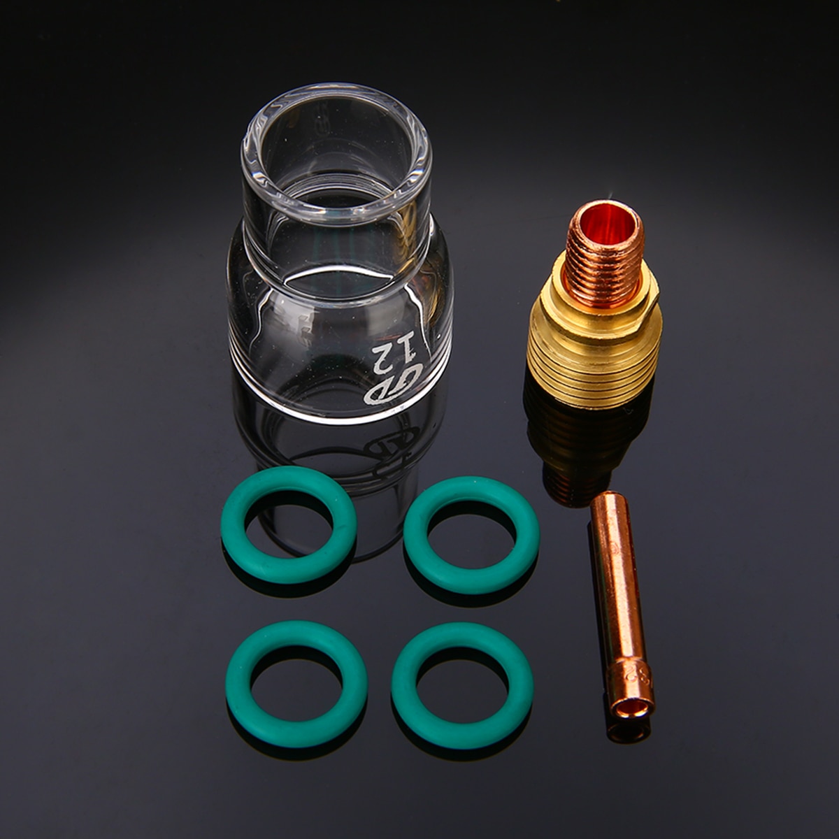 7pcs/set #12 Pyrex Glass Cup Kit Stubby Collets Body Gas Lens TIG Welding Torch For WP-9/ 20/ 25 Mayitr Welding Accessories