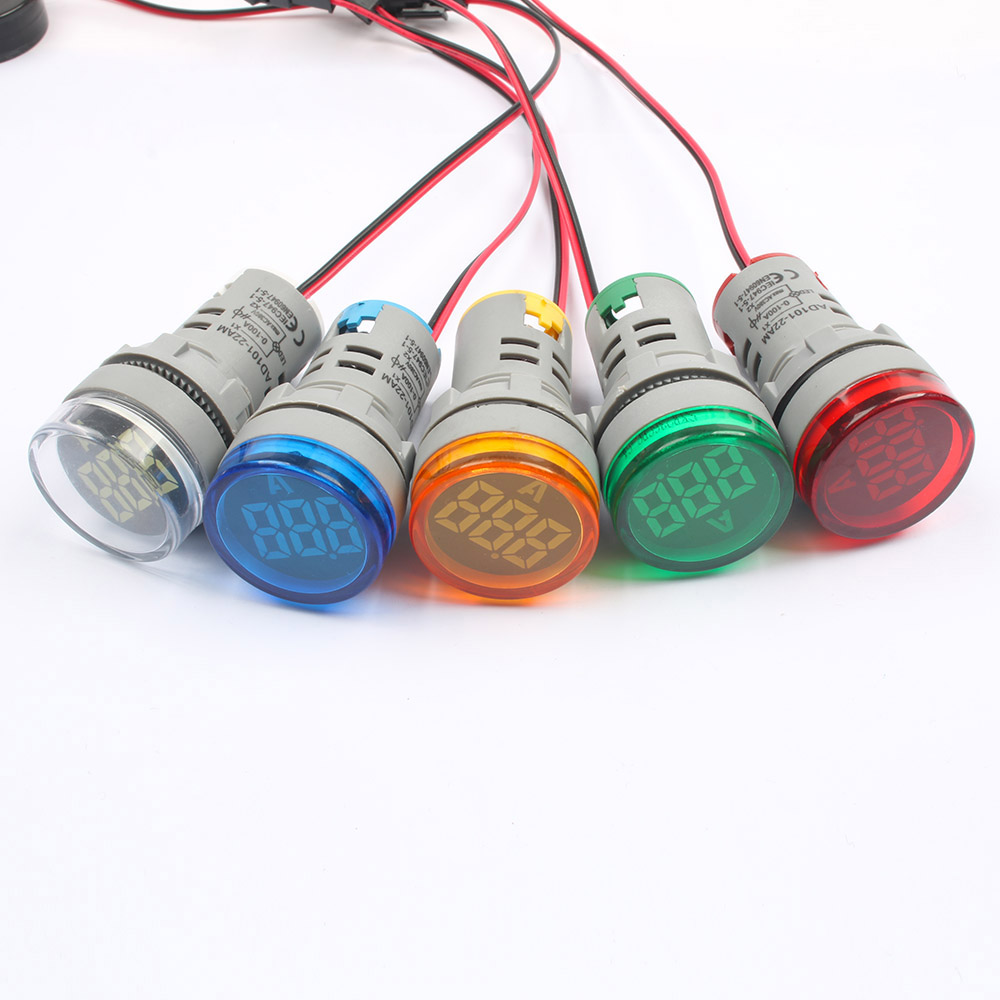 Digital Display Voltmeter 22 MM Lights Tester Tools AC 60V-450V Indicator Voltmeter tester ammeter and Current transformer