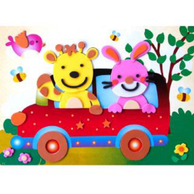 Children's Handmade EVA Three-dimensional Stickers DIY Material Package Children's Sponge Paper Small Patch with Adhesive