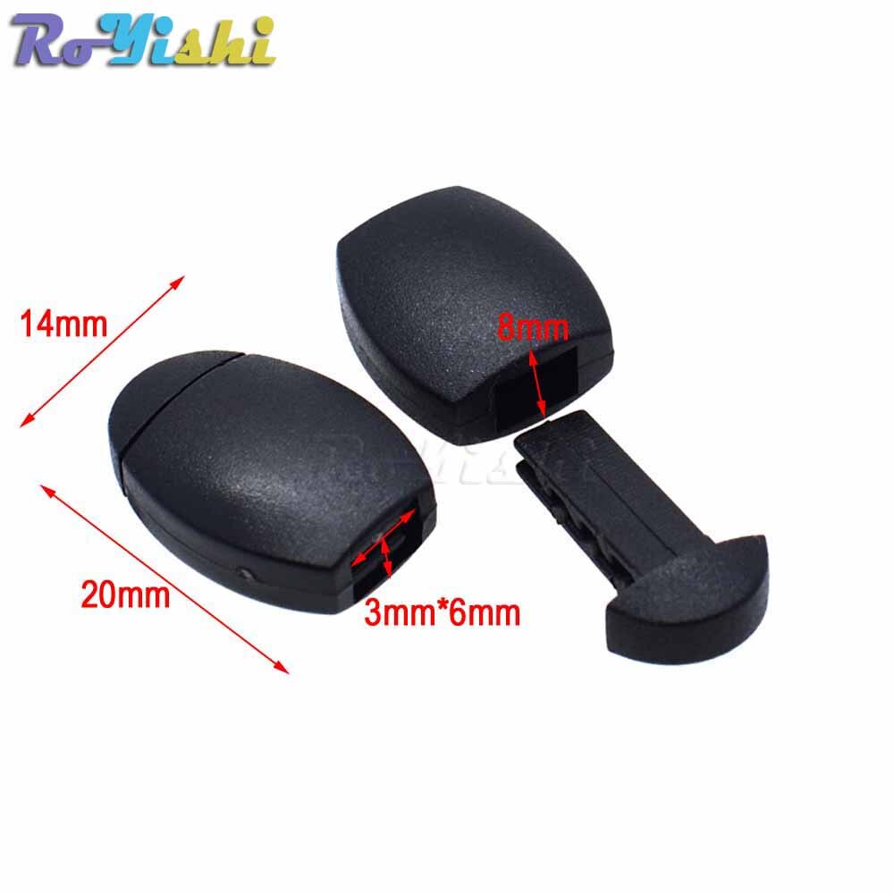 10 stks/pak Plastic Zip Clip Gesp Ritsen Cord Touw Eindigt Lock Black Voor Paracord/Kleding/Rugzak