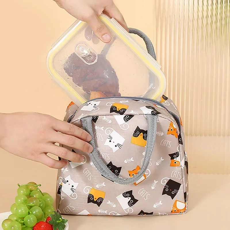 Torba na lunch Uchwyt Izolacja Torba termoizolacyjna dla kobiet Pudełko na drugie śniadanie dla dzieci Piknik Podróż Przenośne przechowywanie żywności Śniadanie Termiczna torba na żywność