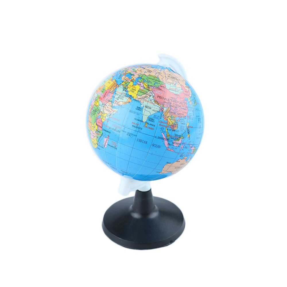 85mm World Globe Atlas Map With Swivel Stand Geography Educational Toy Home Office Ideal Miniatures office gadgets