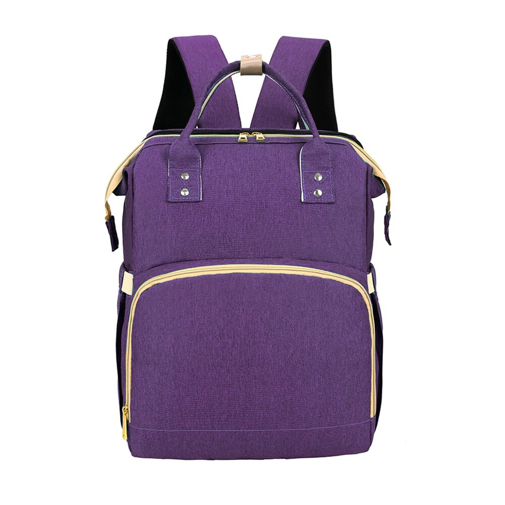 Kinderwagen Rucksack Mutter Falten Krippe Taschen Tragbare Mutterschaft Windel Pack: LILA