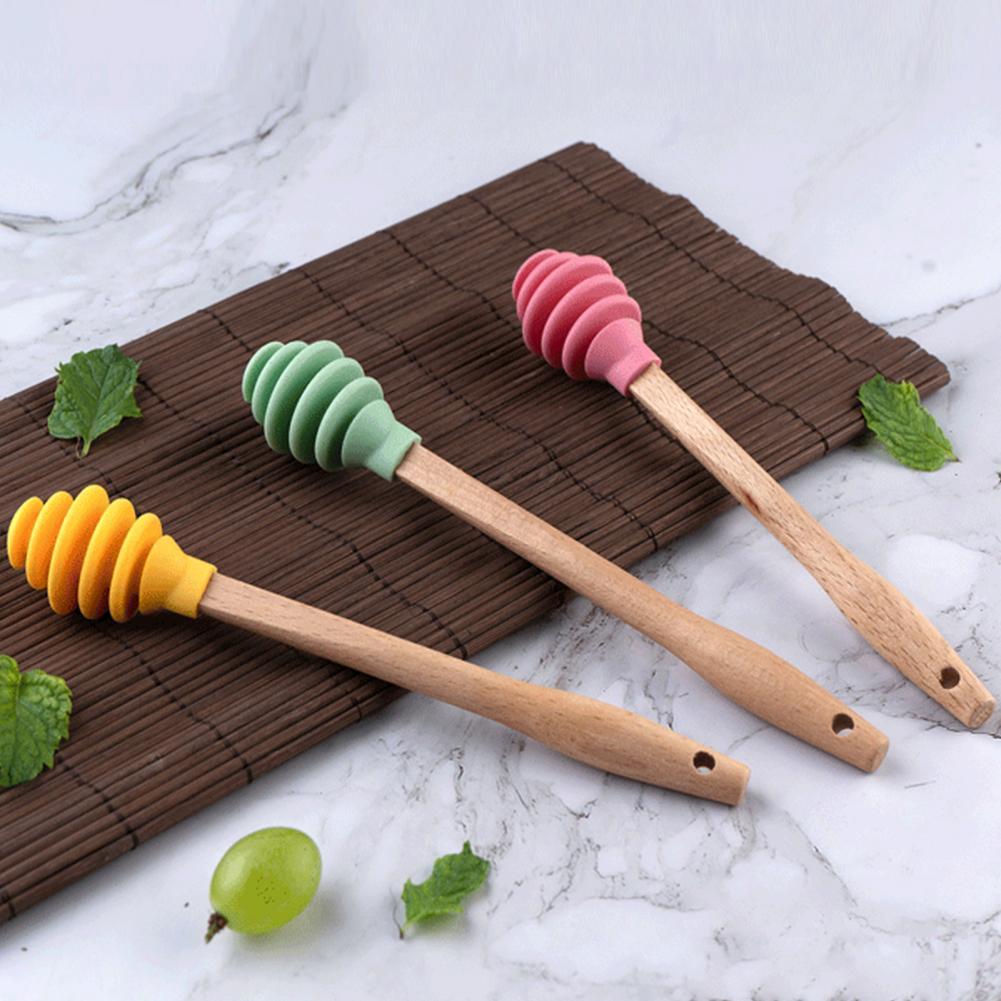 Silicone Honey Sugar Mixing Stick Long Handle Durable Honey Dipper for Kitchen Drink Stirrer Tea Supplies Bar Serving Tools