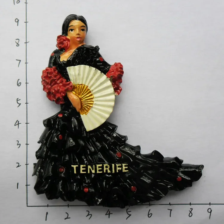 Magneet Tenerife Spanje Barcelona Toerisme Souvenirs Flamenco Danser Malaga Koelkast 3D Magnetische Stickers Ideeën