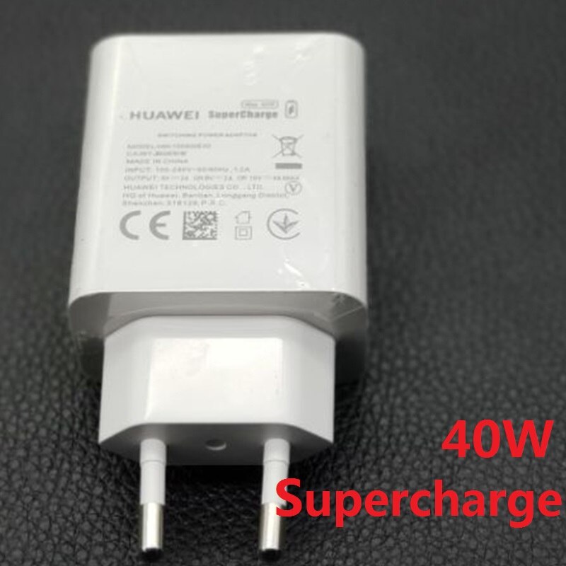 Huawei SuperCharge 40W Super Charger USB Type C Cable 5A Original Mate 30 20 X 10 9 P40 P30 P20 Pro Lite P10 Nova 7 6 5 Matepad: EU 40W Charger