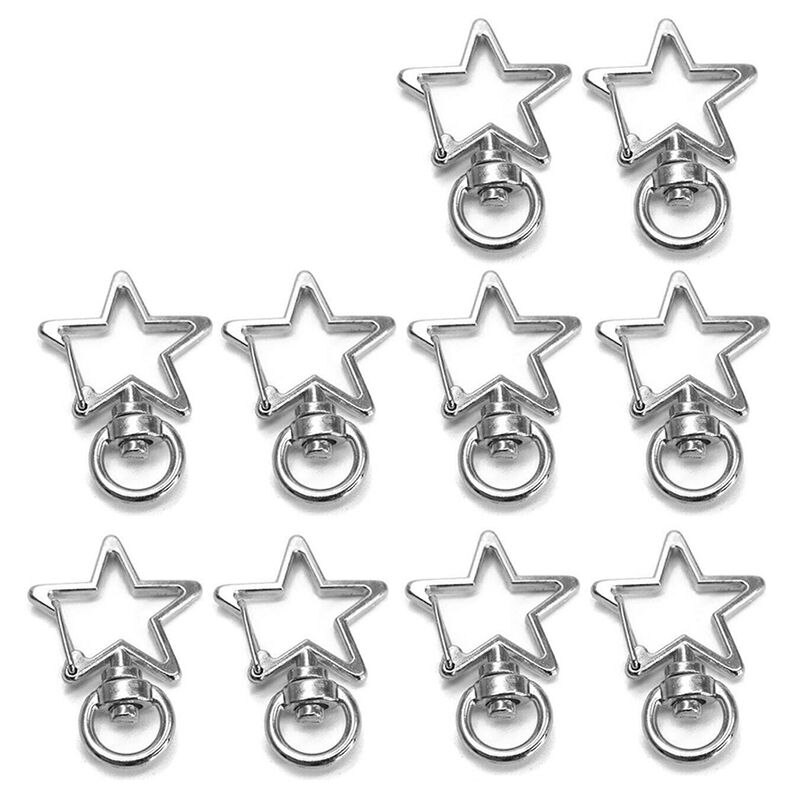 10Pcs Metall Swivel Hummer Verschluss Snap Haken Herz Form Keychain Schmuck Erkenntnisse Auto Schlüsselring Zubehör: 8