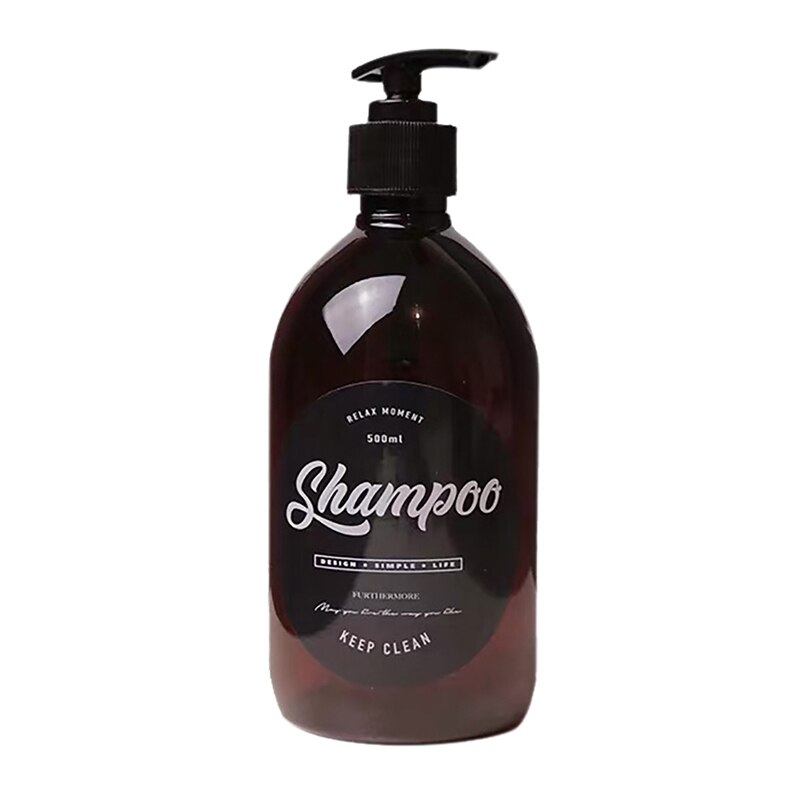 500ml nordisk brun bad genopfyldelig flaske shower gel shampoo tryk flaske shower gel genopfyldelig tomme bad opbevaringsflasker: B