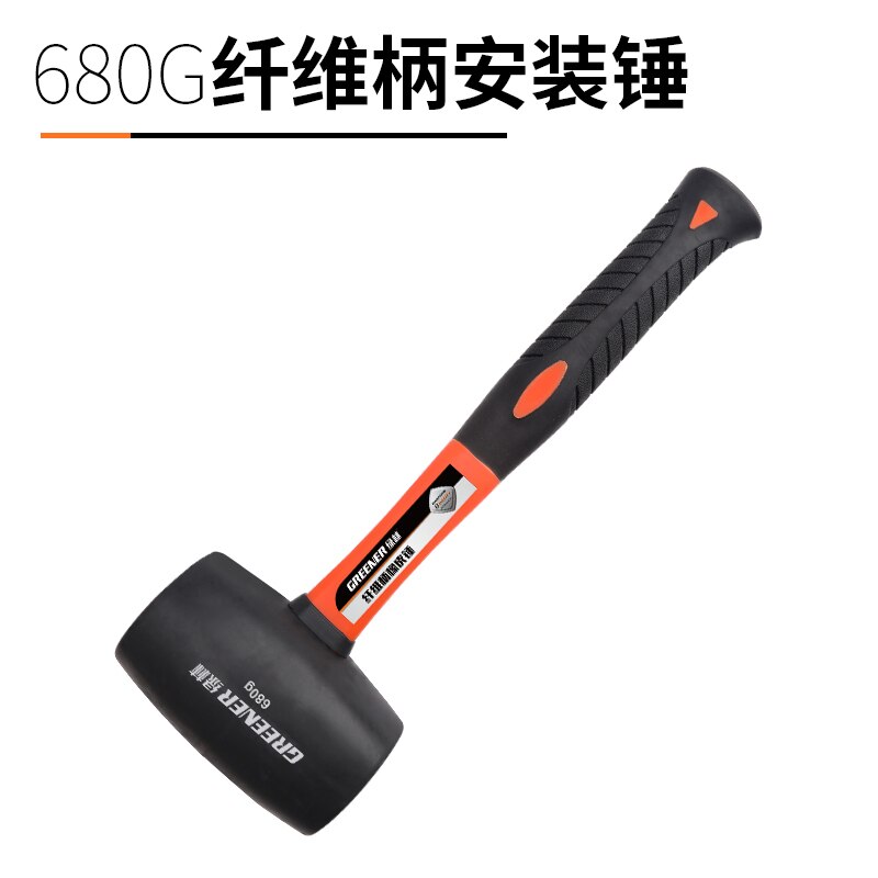GREENER Hi-Spec Heavy Duty Mallet Rubber Hammer Floor Ceramic Tile Installation Fiberglass Hammer Hand Tools: 680G
