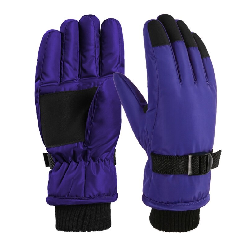 1 paio bambini sci guanti da ciclismo guanti caldi spessi impermeabili antivento sport all&#39;aria aperta guanti da Snowboard per bambini ragazze ragazzo: Viola