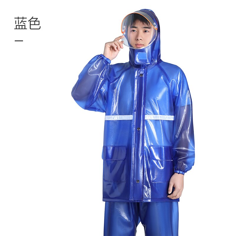 Motorcycle Adult Waterproof Raincoat Transparent Thin Impermeable Rain Coat Lightweight Capa Para Lluvia Rain Cover Pants KK60YY: C / XXXL