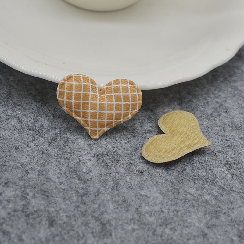 50 stks/partij 3.8*3 cm Ginganghart Padded Applicaties voor DIY handgemaakte kinderen haar accessoires, decoratie accessoires: 5
