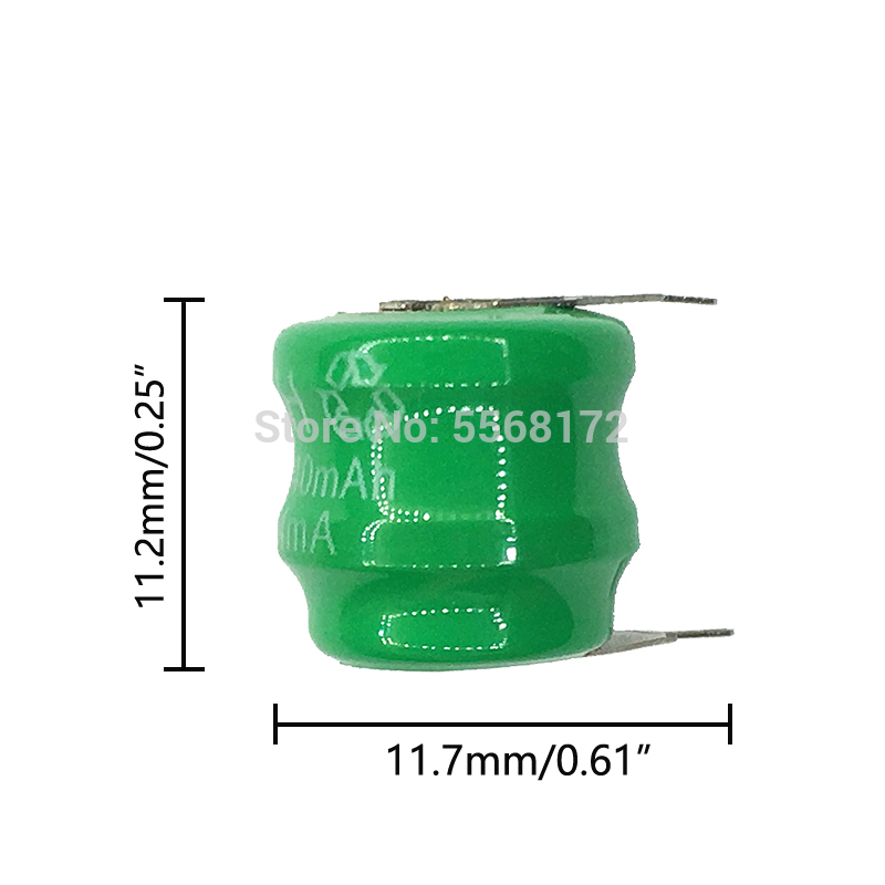 Original Ni-MH 2.4V 40mAh Rechargeable Button Cell Battery Pack Ni-MH Batteries With Pin