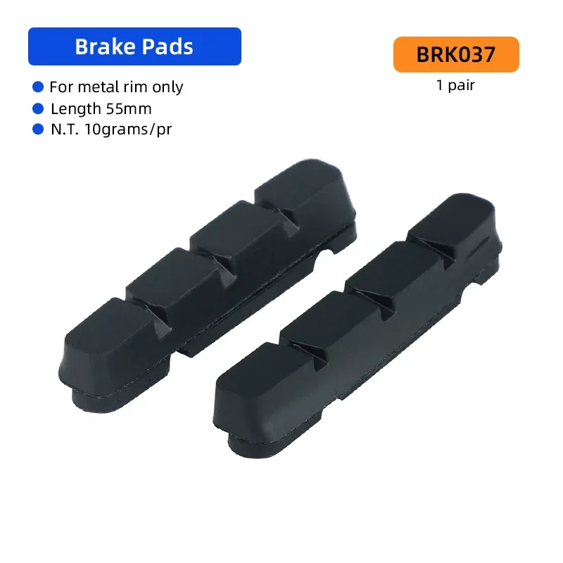 55mm Caliper Brakes Pad for Road Bike Metal Rim Low Wear Bicycle Stopping Blocks for C Shape Clamp Cycle Brake Inserts Replaceme: green