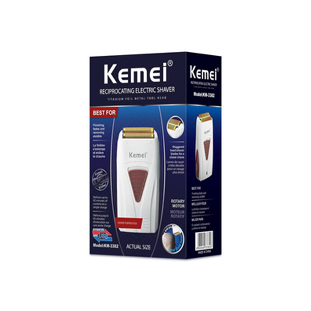 Kemei 3382 Kapper Elektrische Scheerapparaat Voor Mannen Usb Oplaadbare Hoofd Wasbare Vergeldende Folie Speciale Mesh Scheren Hoofd Artefact