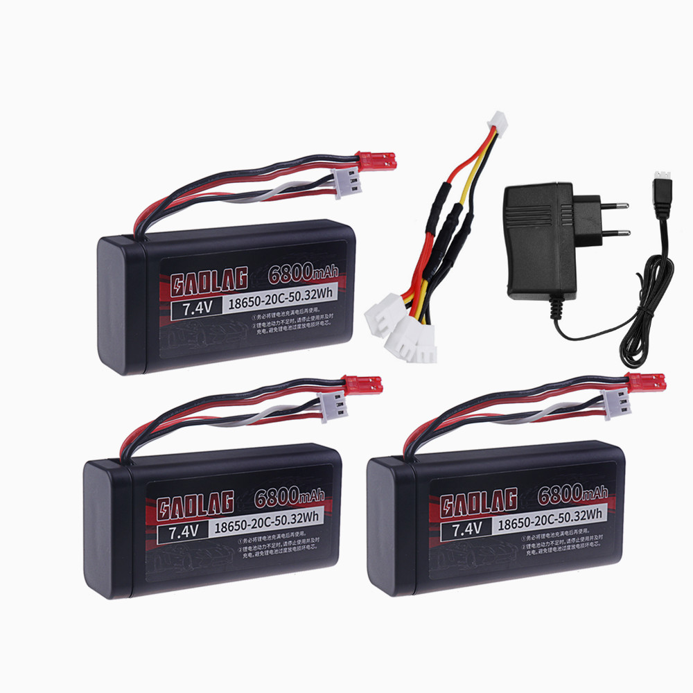 7.4V 6800mAh Li-ion Battery - 2S JST Plug - for UDIRC SG1603 SG1604 RC Cars: light green