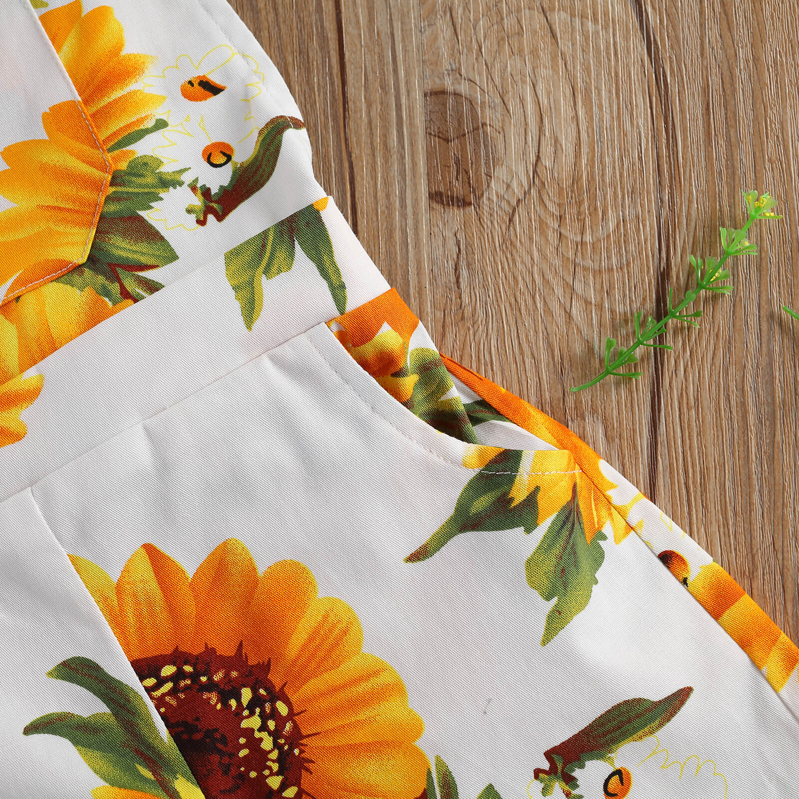 2-7Y Kids Overalls Summer Rompers Sunflower Print Sleeveless Suspender Shorts Girl Jumpsuits Clothing
