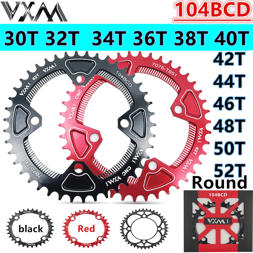 VXM-104BCD Mountainbike Crank Kettingblad Ronde 30 T-52 T Smalle Brede Ketting Wiel Ster Ring MTB licht 104 BCD Fiets Accessoire