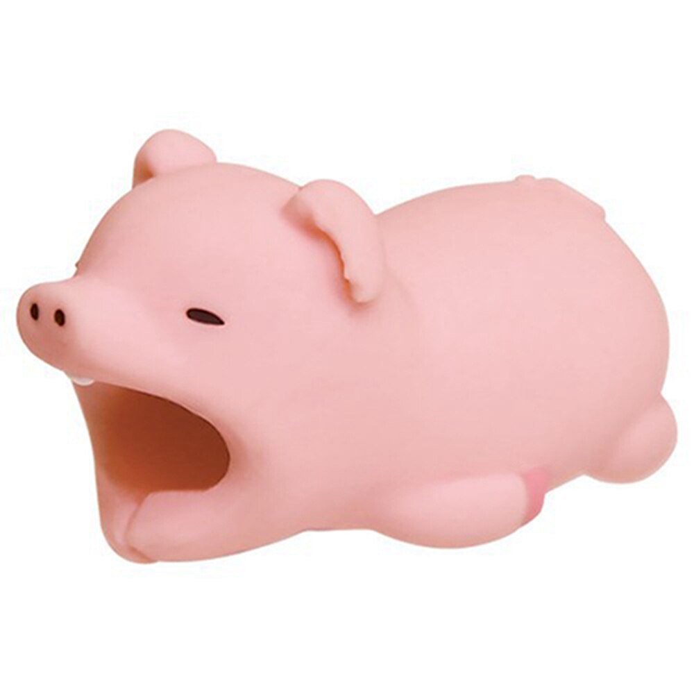 Mignon Panda câble protecteur morsure Animal charge cordon de protection USB câble enrouleur support chien chat ours câble protecteur câble fil: Pig