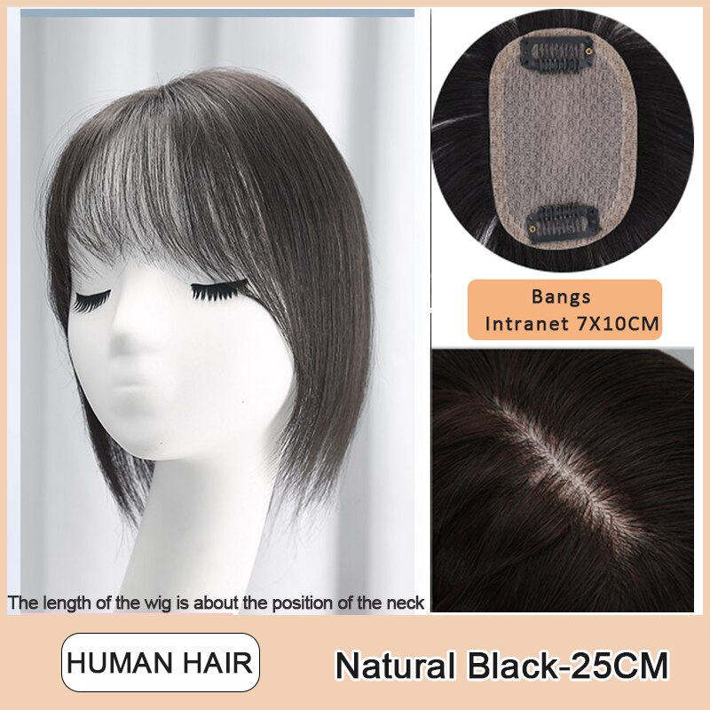 3D Long Bangs Clip In on Front Hair Bang Side Fringe Hair Extension Synthetic Bangs Hair Women Bangs Synthetic Hair Pieces: BF53-25-2