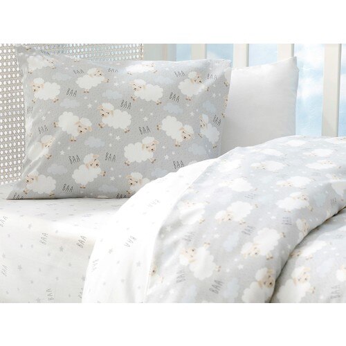 ROXFORM Little Lamb Cotton Baby Duvet cover set 100 X150 cm Gray