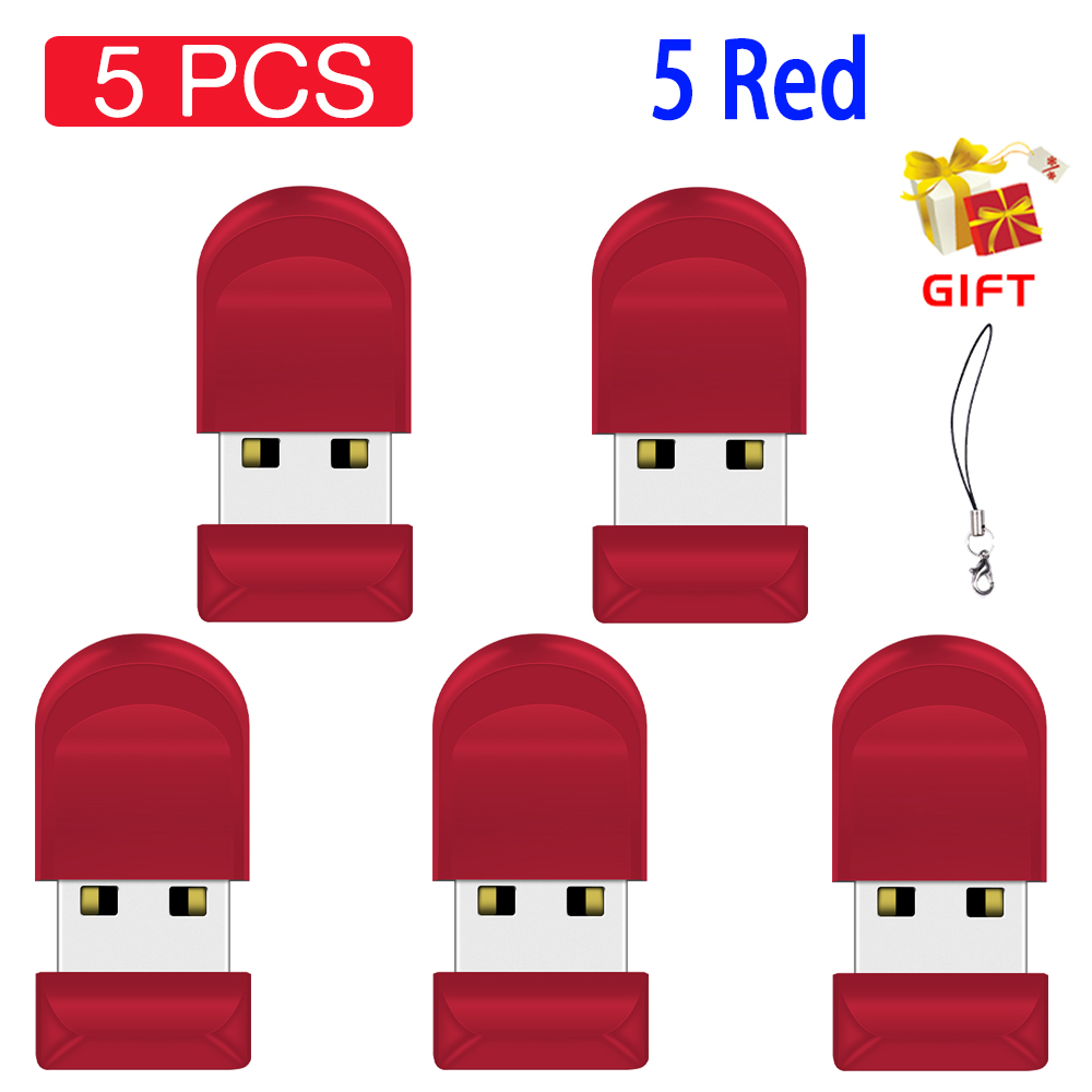 10 PCS/LOT Mini High-speed High capacity USB Flash Drives 64GB Pen Drive 32GB Memory Stick 16GB U Disk Red: Red / 8GB