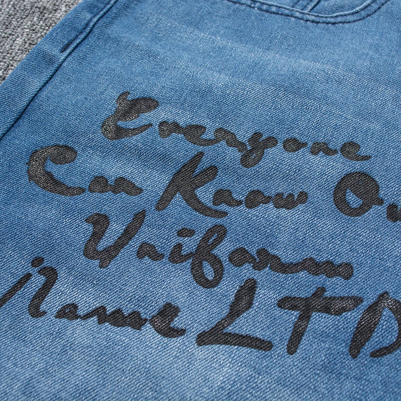 Herre løse baggy jeans bukser efterår vinter plus størrelse hip hop bogstavtryk hip hop jeans mænd brede ben skateboard denim bukser