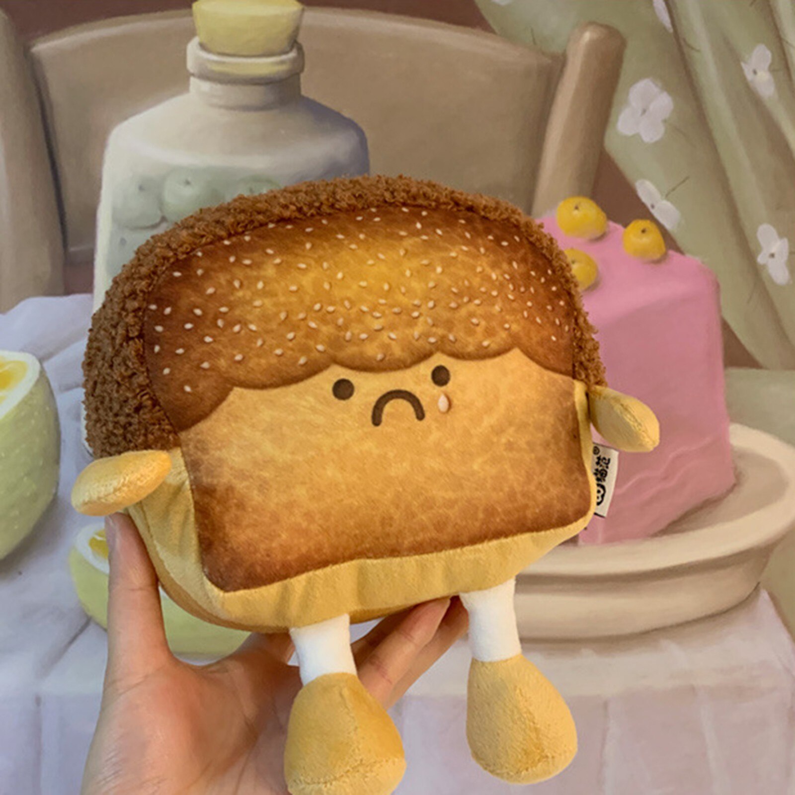 Oreiller en peluche pour pain grillé, jouet amusant, nourriture en peluche, Simulation de pain tranché, oreiller en peluche, décoration de chambre à coucher à la maison, # p4