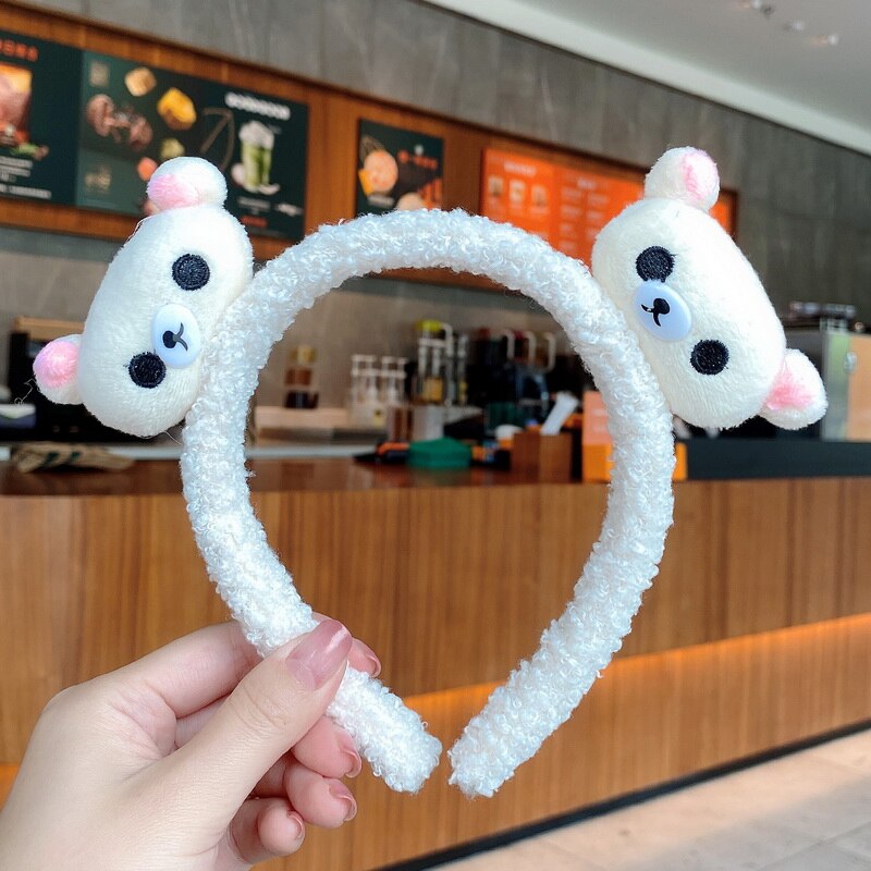Autumn Winter 1Pc Velvet Soft Warm Headband Hair Band Headwear for Women Girl Mix Styling Hair Accessories: white