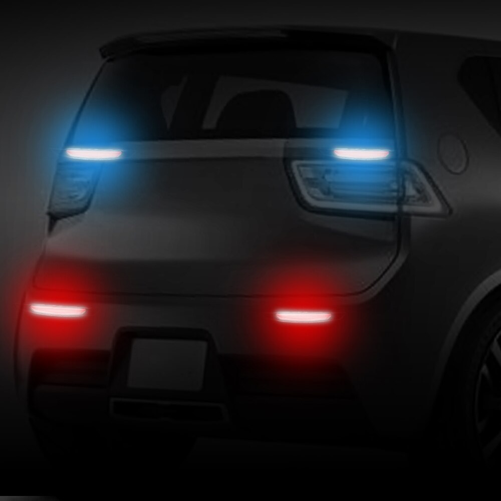 4 Pieces/pack Anti-collision Car Door Bumper Sticker Auto Side Anti-scratch Strip Warning Safety Mark Car Reflective Strip