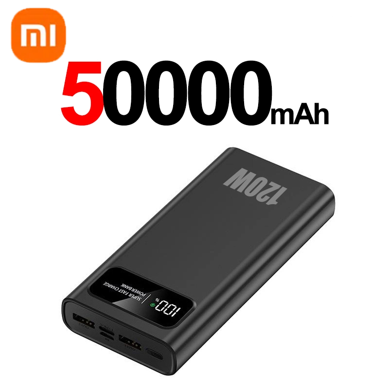 XIAOMI 120W 200000 mAh power bank grande capacidade de carregamento super rápido bateria externa led display digital para iphone android novo: Preto