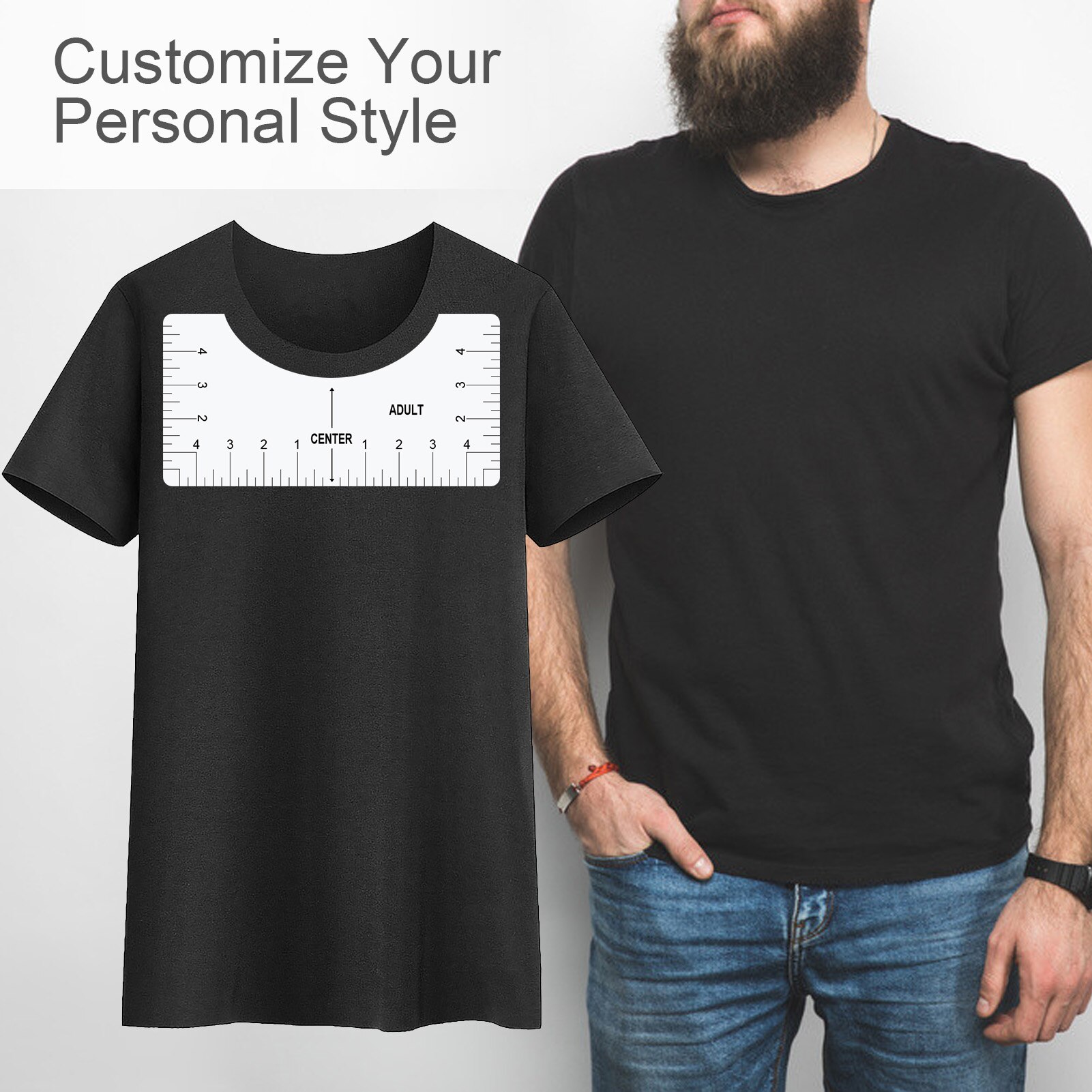 4PCS Alignment Ruler for T-Shirt Vinyl T-Shirt Ruler Guide Alignment Tool Center Designs HTV Standard Alignment Ruler Ne