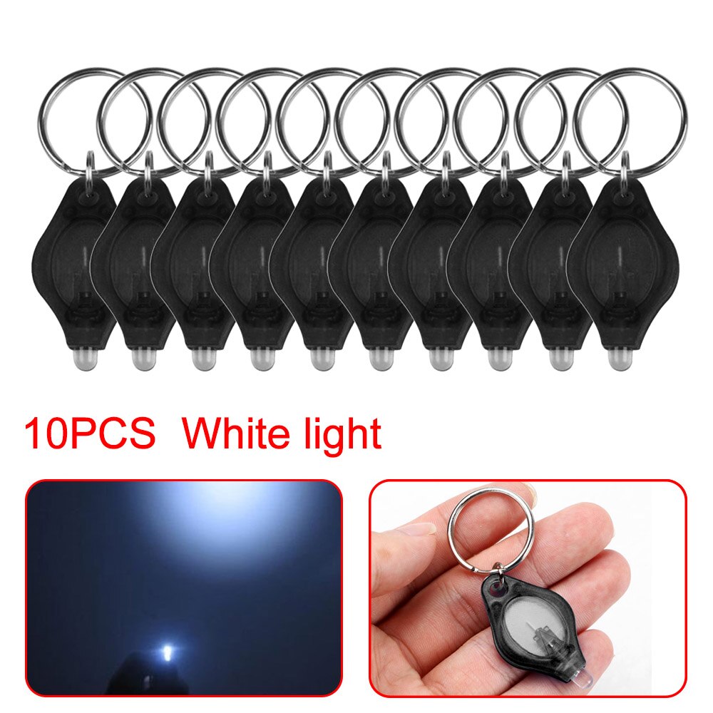 10 stücke Mini Helle LED Taschenlampe Licht Lampe Mikro Licht Keychain quetschen Licht Schlüssel Ring Camping Lanterna Notfall Licht
