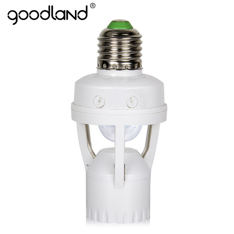 Goodland E27 Socket 110V 220V E27 Lamphouder met Motion Sensor 60W Infrarood Inductie E27 Lampvoet houder voor Gloeilamp