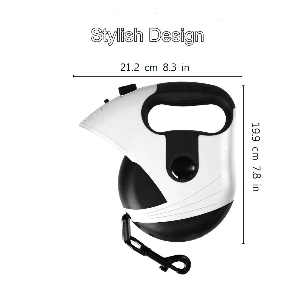 Retractable Dog Leash 16 Feet Heavy Duty Retractable Walking One-Handed Brake, Pause, Lock, Build-in LED Flashlight PL052
