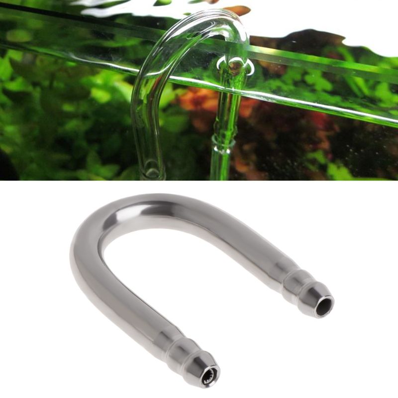 Conector de aireador de oxígeno para acuario, tubo de aire para pecera, forma de U, acero inoxidable, CO2