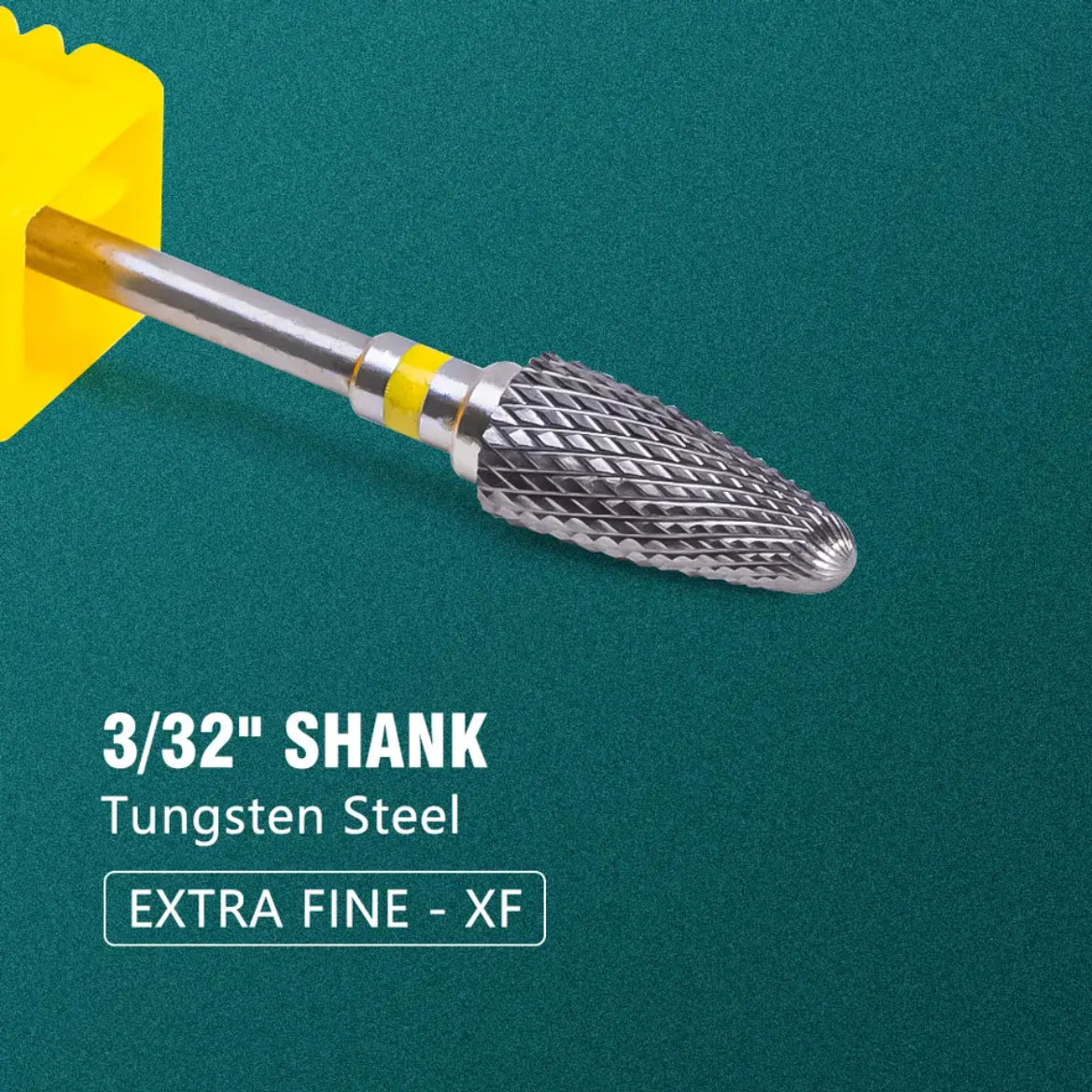 Broca de carburo de tungsteno para uñas, taladros eléctricos para manicura, fresa de cerámica, accesorios de pedicura, buena: YELLOW