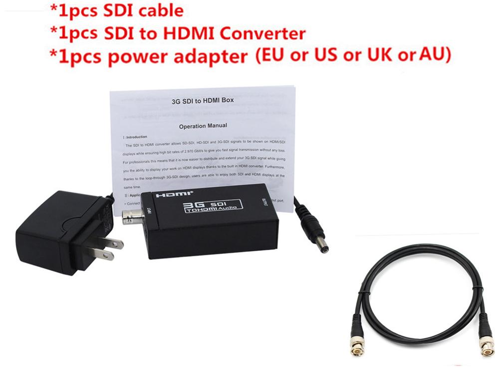 Retail Mini Hd 3G Sdi Naar Hdmi Converter Adapter Ondersteuning HD-SDI/3G-SDI Signalen Zien Op Hdmi Display: sdi cable