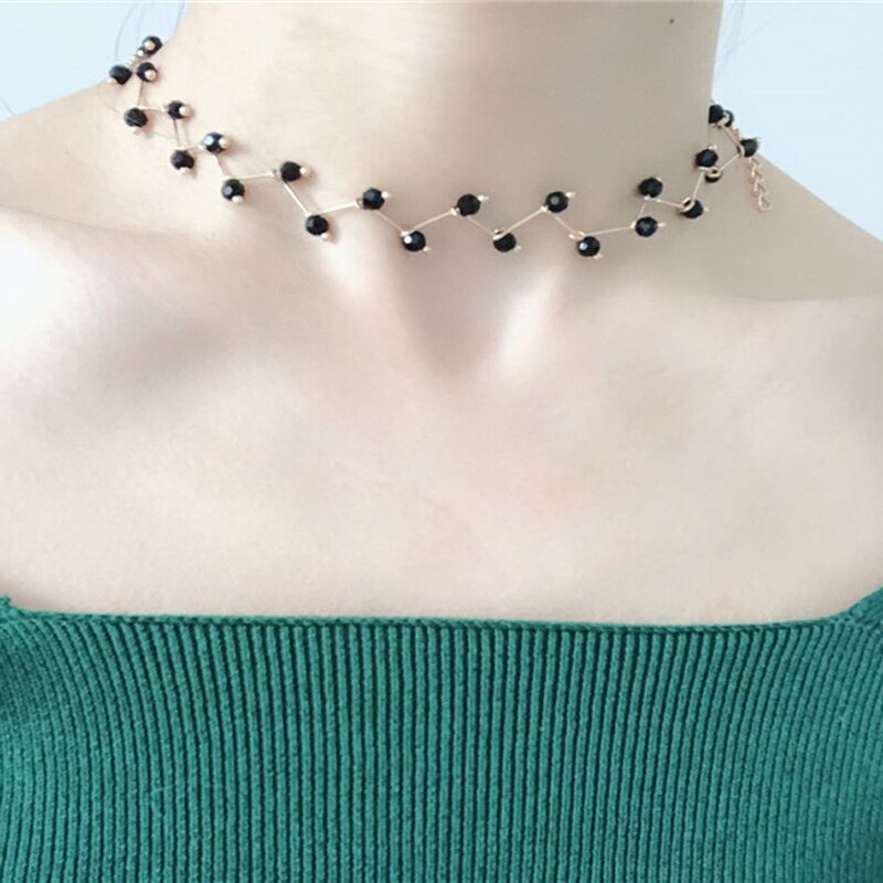 Collar con perlas de imitación para mujer, Gargantilla con perlas de imitación, y a la ,