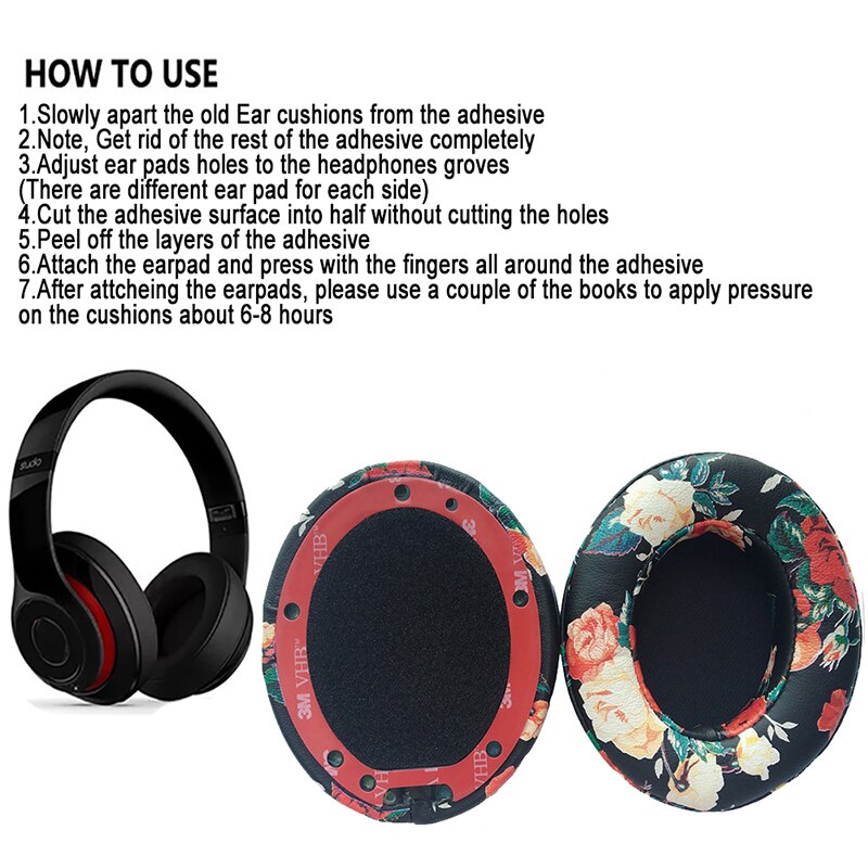 Udskiftning af ørepuder puder ørepuder pleje hovedtelefon til beats by dr dre studio 2.0 studio 3 b0500 b0501 trådløst headset
