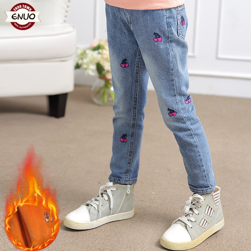 Kinderen denim Broek meisjes verdikte jeans baby kids cartoon leggings winter kinderkleding meisje katoen potlood broek