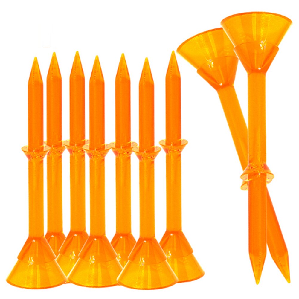 50Pcs Upgrade Big Cup Golf Tees 3-1/4" Unbreakable Plastic Golf Tee Reduce Friction &amp; Side Spin Reusable For: Orange