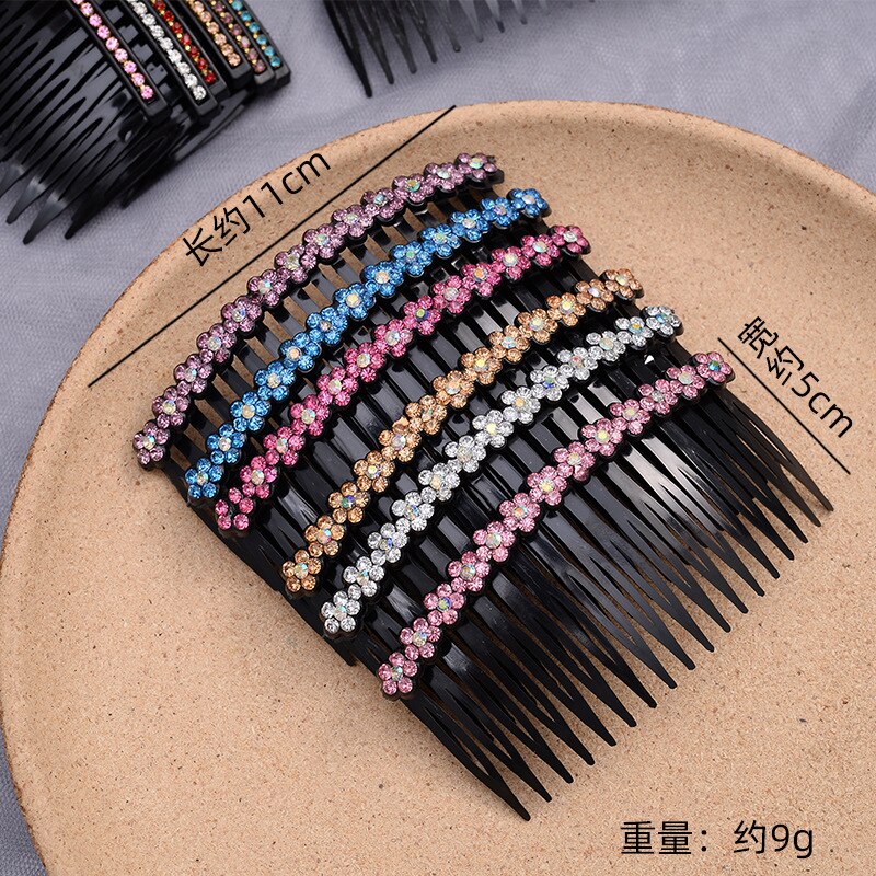 1Pc Rhinestone Bloem Haar Insert Kammen Bruiloft Party Side Kam Hair Styling Accessoires Voor Vrouwen Meisjes Haar Sieraden: 6