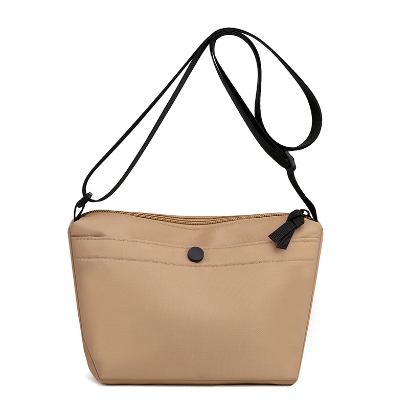 Borsa a tracolla in Nylon per donna 2021 borsa a tracolla impermeabile piccola Casual borsa a tracolla estiva con cerniera morbida tinta unita: Khaki