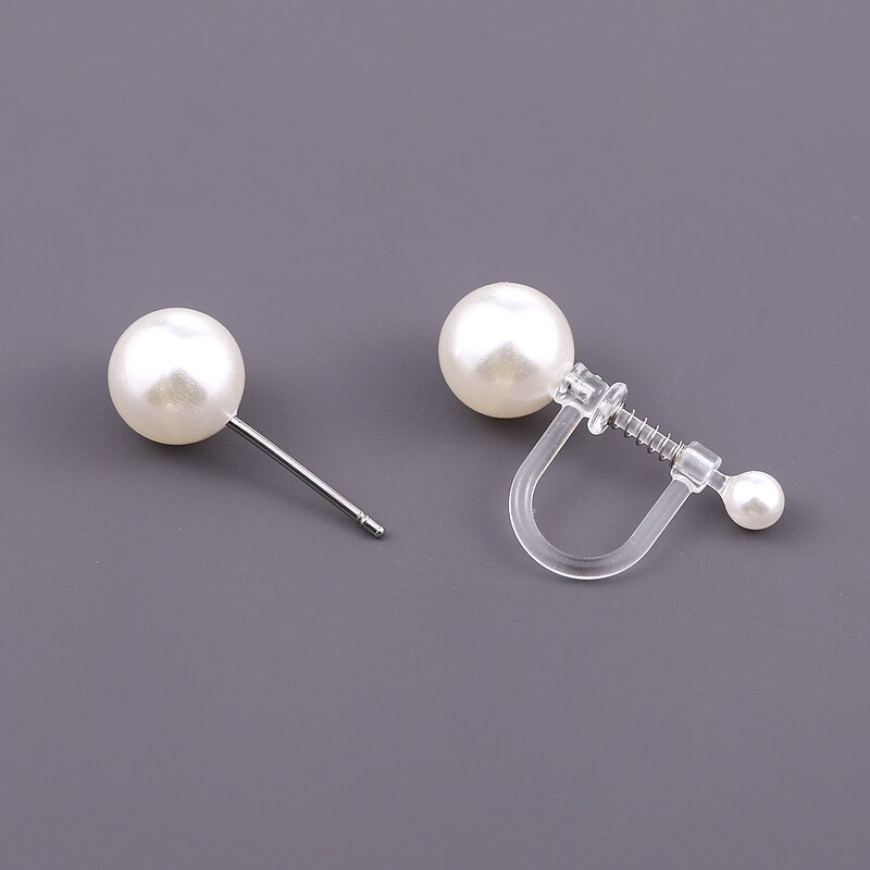 Clips para las orejas de resina transparente para mujer, aretes perforados hechos a mano, indoloro, suministros de joyería, 1 par