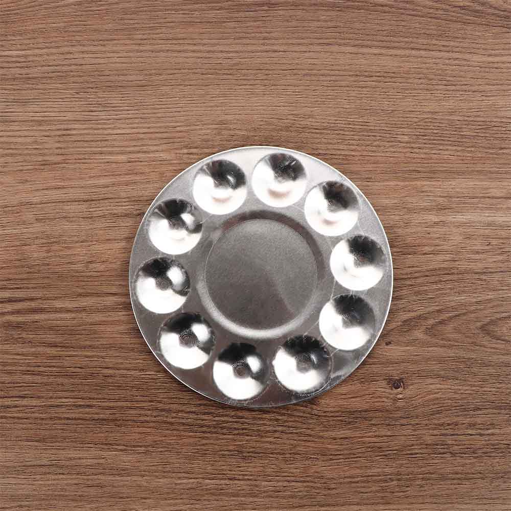 Artist Round Paint Palette Tray Metal Artist Watercolours Paint Mixing Palette Tray