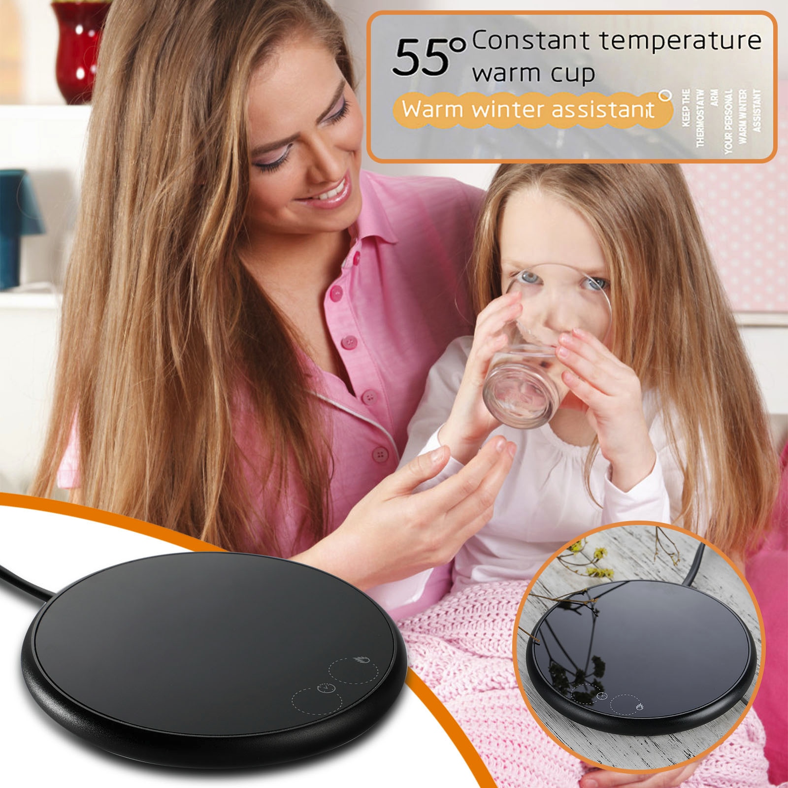 USB Electric Powered Cup Warmer Heater Pad Heating Plate Coffee Tea Milk Mug Plug Household Office Desktop Supplies