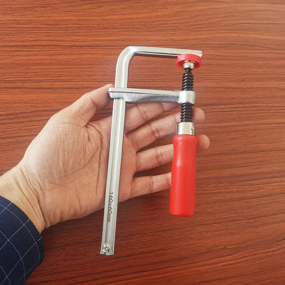 Allsome Abrazaderas de riel guía con mango de madera de 120-300 mm con brazo de acción de tornillo para mesa MFT de carpintería y pista de corte
