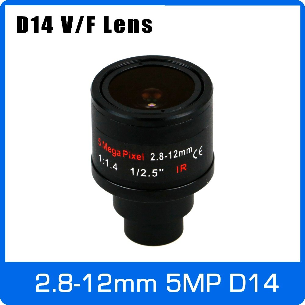 5Megapixel 1/2.5 inch Varifocal Lens 2.8-12mm D14 Mount Manual Focus and Zoom For 1080P/5MP CCTV IP Camera